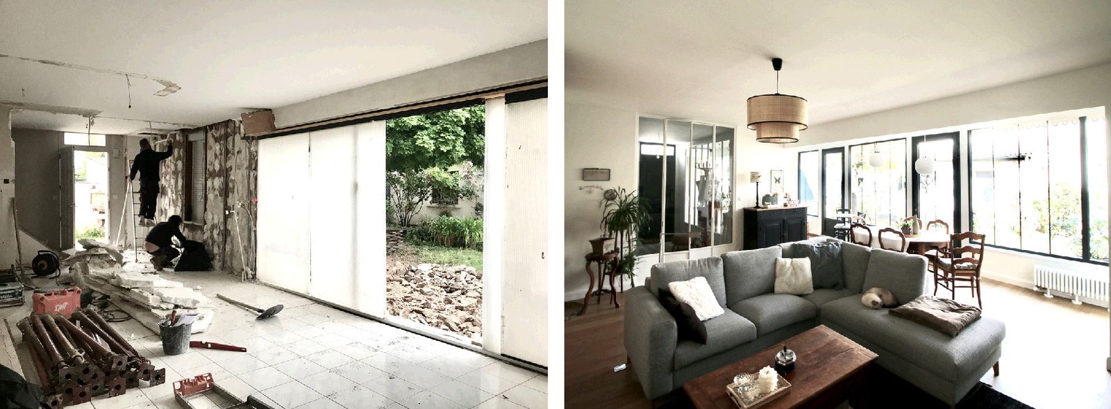 Julie Drevet Architecte d'intérieur Designer : DIJON - EXTENSION D'UNE MAISON POUR UNE AMBIANCE DEDANS / DEHORS