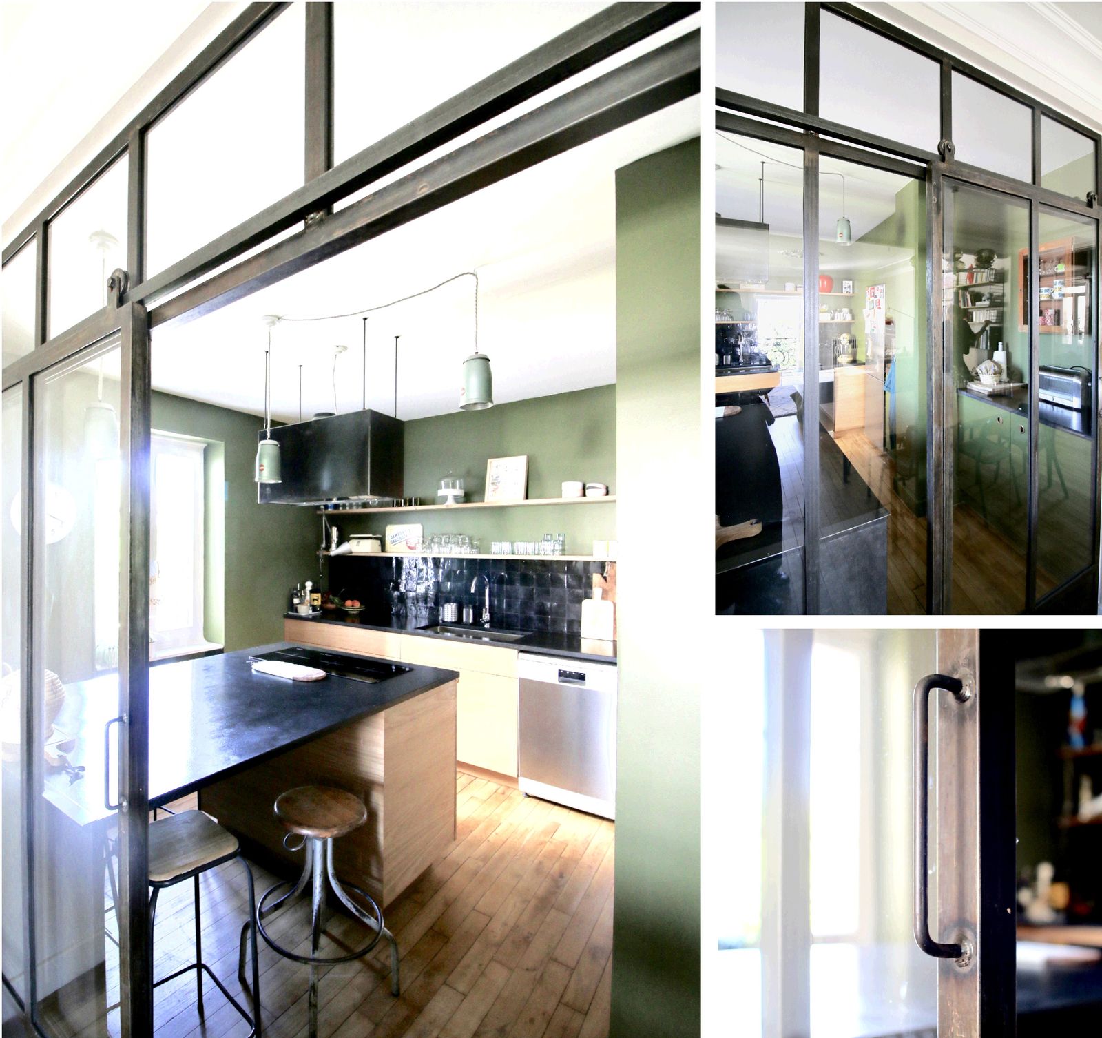 Julie Drevet Architecte d'intérieur Designer : Dijon - rénovation / réorganisation de la zone cuisine / entrée / séjour / sdb d'un appartement 
